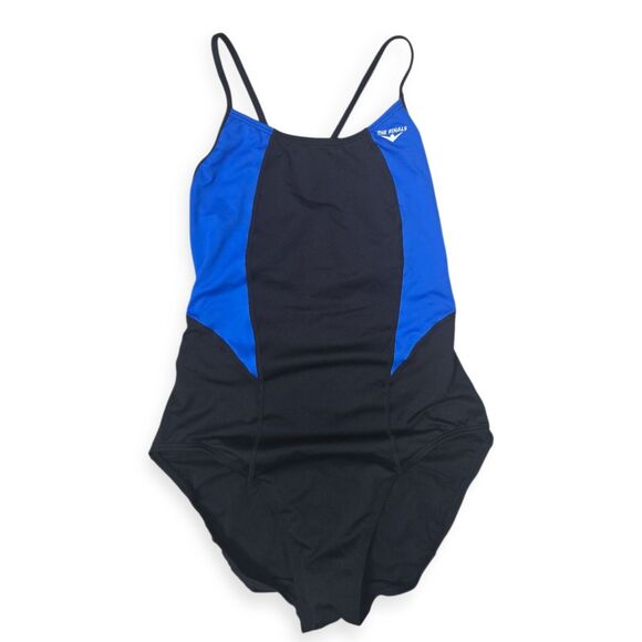NWT The Finals Women's Size 40 / XL Surf Splice Swanback One Piece Swimsuit Blue - Picture 4 of 7